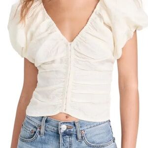 Astr Cream Lace corset top